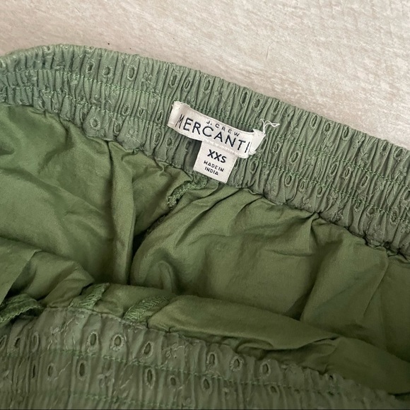 J. Crew Factory Drawstring Eyelet Pants, Olive Green, 00 - Picture 6 of 7